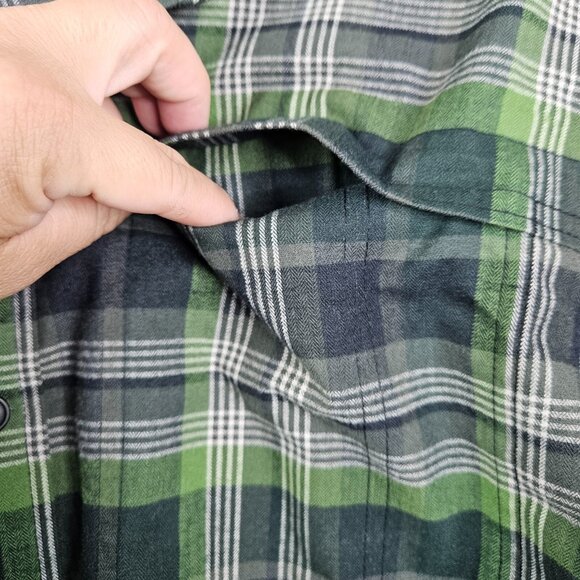Columbia Button Up Flannel Plaid Long Sleeve Cotton Men's Shirt Size L - Picture 4 of 8